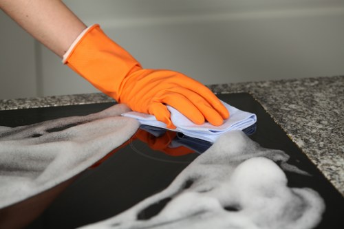 Office cleaning team working in a Marylebone commercial office