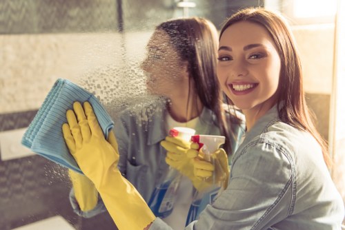 Professional cleaners maintaining a Marylebone business premises