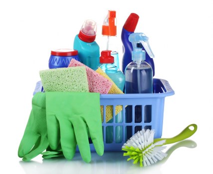 Upholstery cleaning equipment prepared for a flat in Marylebone